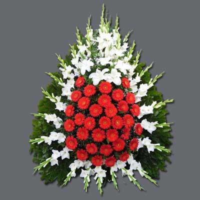 "Flower Basket with Gerberas, Glades, Lilies and Fillers - Click here to View more details about this Product